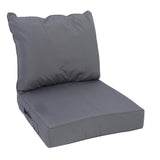 Outdoor Chair Cushion Set Polyester Water Proof Thickened PP Cotton Integrated Seating Cushion and Back Pillow Set for Garden Patio Beach Dark Grey