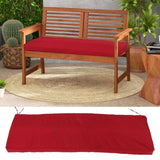 Outdoor Bench Cushion Polyester Sponge Rainproof Anti Slip Swing Seat Cushion Outdoor Chair Cushion with Straps for Garden Patio Furniture Wine Red