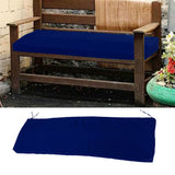 Outdoor Bench Cushion Polyester Sponge Rainproof Anti Slip Swing Seat Cushion Outdoor Chair Cushion with Straps for Garden Patio Furniture Navy Blue