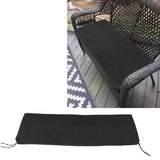 Outdoor Bench Cushion Water Proof Patio Furniture Garden Sofa Settee Couch Swing Pad with Strap Removable Cover Black
