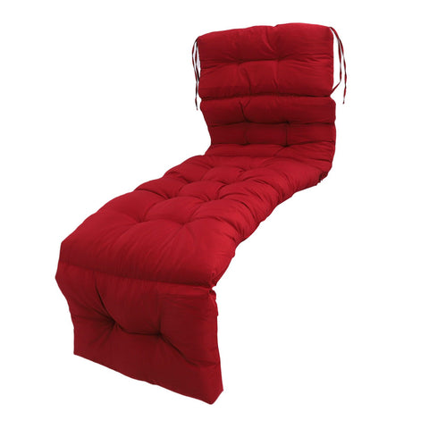 Indoor Outdoor Chaise Lounge Cushion with Ties Splashproof Lounge Chair Cushion Replacement for Lawn Pool 4 Fold 78.74x21.65in Burgundy In Australia - Darrahopens