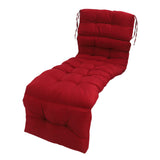 Indoor Outdoor Chaise Lounge Cushion with Ties Splashproof Lounge Chair Cushion Replacement for Lawn Pool 4 Fold 78.74x21.65in Burgundy