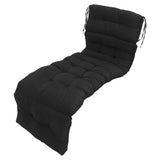 Indoor Outdoor Chaise Lounge Cushion with Ties Splashproof Lounge Chair Cushion Replacement for Lawn Pool 4 Fold 78.74x21.65in Black In Australia - Darrahopens
