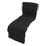 Indoor Outdoor Chaise Lounge Cushion with Ties Splashproof Lounge Chair Cushion Replacement for Lawn Pool 4 Fold 78.74x21.65in Black