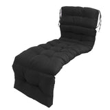 Indoor Outdoor Chaise Lounge Cushion with Ties Splashproof Lounge Chair Cushion Replacement for Lawn Pool 4 Fold 78.74x21.65in Black