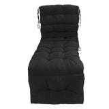 Indoor Outdoor Chaise Lounge Cushion with Ties Splashproof Lounge Chair Cushion Replacement for Lawn Pool 4 Fold 78.74x21.65in Black