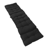 Indoor Outdoor Chaise Lounge Cushion with Ties Splashproof Lounge Chair Cushion Replacement for Lawn Pool 4 Fold 78.74x21.65in Black