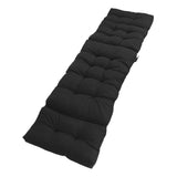 Indoor Outdoor Chaise Lounge Cushion with Ties Splashproof Lounge Chair Cushion Replacement for Lawn Pool 4 Fold 78.74x21.65in Black