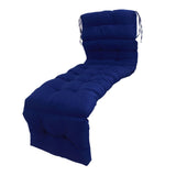 Indoor Outdoor Chaise Lounge Cushion with Ties Splashproof Lounge Chair Cushion Replacement for Lawn Pool 4 Fold 78.74x21.65in Navy