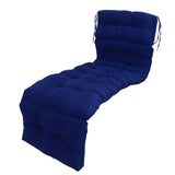 Indoor Outdoor Chaise Lounge Cushion with Ties Splashproof Lounge Chair Cushion Replacement for Lawn Pool 4 Fold 78.74x21.65in Navy