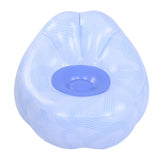 Inflatable Lounge Chair PVC Ergonomic Portable Blow Up Couch Inflatable Air Sofa for Home Camping Blue Line Pattern