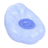 Inflatable Lounge Chair PVC Ergonomic Portable Blow Up Couch Inflatable Air Sofa for Home Camping Blue Line Pattern