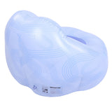 Inflatable Lounge Chair PVC Ergonomic Portable Blow Up Couch Inflatable Air Sofa for Home Camping Blue Line Pattern