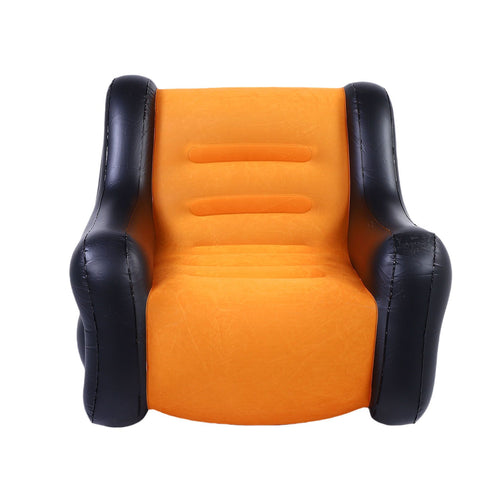 Inflatable Couch Single Sofa PVC Flocking Blow Up Sofa Chair with Armrest for Indoor Outdoor Use In Australia - Darrahopens