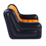 Inflatable Couch Single Sofa PVC Flocking Blow Up Sofa Chair with Armrest for Indoor Outdoor Use