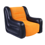Inflatable Couch Single Sofa PVC Flocking Blow Up Sofa Chair with Armrest for Indoor Outdoor Use