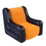 Inflatable Couch Single Sofa PVC Flocking Blow Up Sofa Chair with Armrest for Indoor Outdoor Use