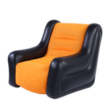 Inflatable Couch Single Sofa PVC Flocking Blow Up Sofa Chair with Armrest for Indoor Outdoor Use