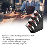 Countertop Coffee Milk Tea Cup Storage Rack Stand Paper Cups Holder Dispenser OrganizerBlack