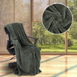 Thicken Soft Polyester Fiber Air Conditioning Bed Blanket for Sofa Bedroom Bedding SuppliesMilitary Green 120x200cm