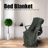 Thicken Soft Polyester Fiber Air Conditioning Bed Blanket for Sofa Bedroom Bedding SuppliesMilitary Green 120x200cm