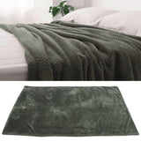 Thicken Soft Polyester Fiber Air Conditioning Bed Blanket for Sofa Bedroom Bedding SuppliesMilitary Green 120x200cm