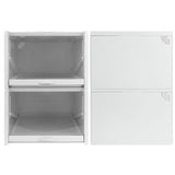 Shoes Box PP Storage Drawer Organizer Container Durable Cabinet for Home2pcs Big (33.2 x 25.8 x 18.3cm )