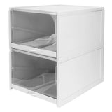 Shoes Box PP Storage Drawer Organizer Container Durable Cabinet for Home2pcs Big (33.2 x 25.8 x 18.3cm )