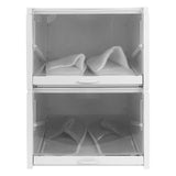 Shoes Box PP Storage Drawer Organizer Container Durable Cabinet for Home2pcs Big (33.2 x 25.8 x 18.3cm )