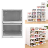 Shoes Box PP Storage Drawer Organizer Container Durable Cabinet for Home2pcs Big (33.2 x 25.8 x 18.3cm )