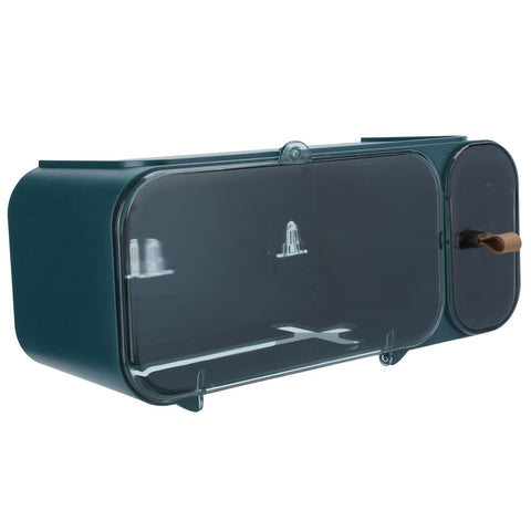 Toilet Paper Holder Wall Mounted Waterproof Roll Paper Storage Box Tissue Box Bathroom UseRectangle Green
