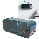 Toilet Paper Holder Wall Mounted Waterproof Roll Paper Storage Box Tissue Box Bathroom UseRectangle Green