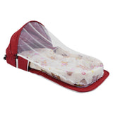 Multifunctional Baby MosquitoProof Bed Foldable Portable Child Bed with Toys Mosquito Net(Red )