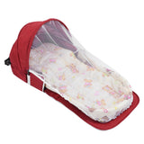 Multifunctional Baby MosquitoProof Bed Foldable Portable Child Bed with Toys Mosquito Net(Red )