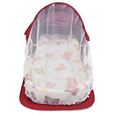 Multifunctional Baby MosquitoProof Bed Foldable Portable Child Bed with Toys Mosquito Net(Red )