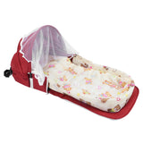 Multifunctional Baby MosquitoProof Bed Foldable Portable Child Bed with Toys Mosquito Net(Red )