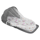 Multifunctional Baby MosquitoProof Bed Foldable Portable Child Bed with Toys Mosquito Net(Gris )