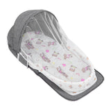 Multifunctional Baby MosquitoProof Bed Foldable Portable Child Bed with Toys Mosquito Net(Gris )