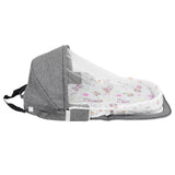Multifunctional Baby MosquitoProof Bed Foldable Portable Child Bed with Toys Mosquito Net(Gris )