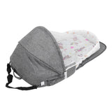 Multifunctional Baby MosquitoProof Bed Foldable Portable Child Bed with Toys Mosquito Net(Gris )