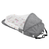 Multifunctional Baby MosquitoProof Bed Foldable Portable Child Bed with Toys Mosquito Net(Gris )