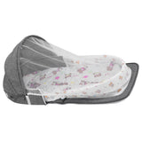 Multifunctional Baby MosquitoProof Bed Foldable Portable Child Bed with Toys Mosquito Net(Gris )