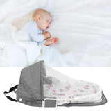 Multifunctional Baby MosquitoProof Bed Foldable Portable Child Bed with Toys Mosquito Net(Gris )