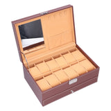 Jewelry Storage Box Double Layer PU Leather Necklace Watches Organizer Container with Key In Australia - Darrahopens