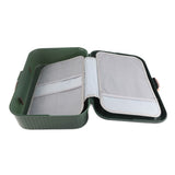 Multifunctional Document Storage Box Large Capacity Two Layer Liner Home Certificate Organizer Blackish Green