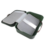 Multifunctional Document Storage Box Large Capacity Two Layer Liner Home Certificate Organizer Blackish Green