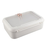 Multifunctional Document Storage Box Large Capacity Two Layer Liner Home Certificate Organizer White