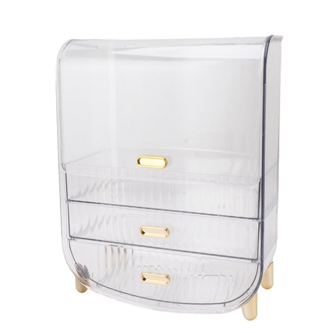 Beauty Organizer Home Dormitory Dresser Storage Case Facial Mask Lipstick Lid Drawers Commodity Shelf Transparent