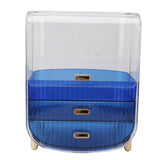 Beauty Organizer Home Dormitory Dresser Storage Case Facial Mask Lipstick Lid Drawers Commodity Shelf Blue