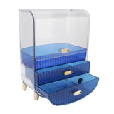 Beauty Organizer Home Dormitory Dresser Storage Case Facial Mask Lipstick Lid Drawers Commodity Shelf Blue In Australia - Darrahopens